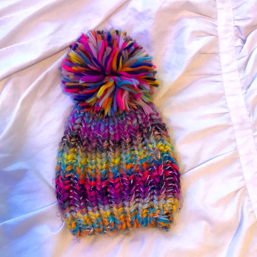 cute comfortable beanie rainbow